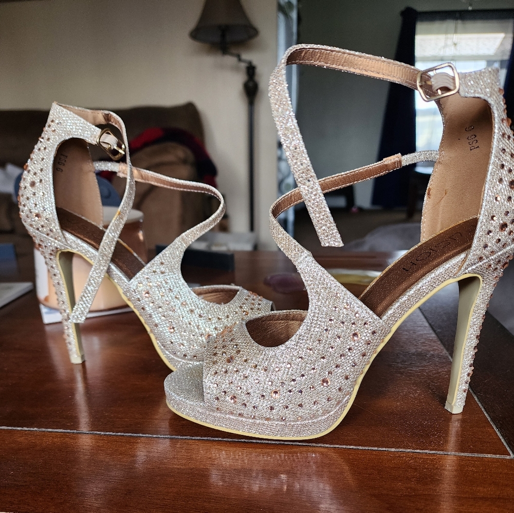 Champagne heels UK size 6